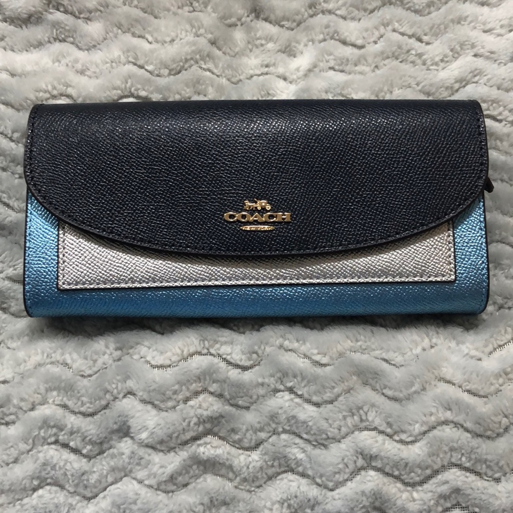 Coach Envelope Wallet Midnight Metallic